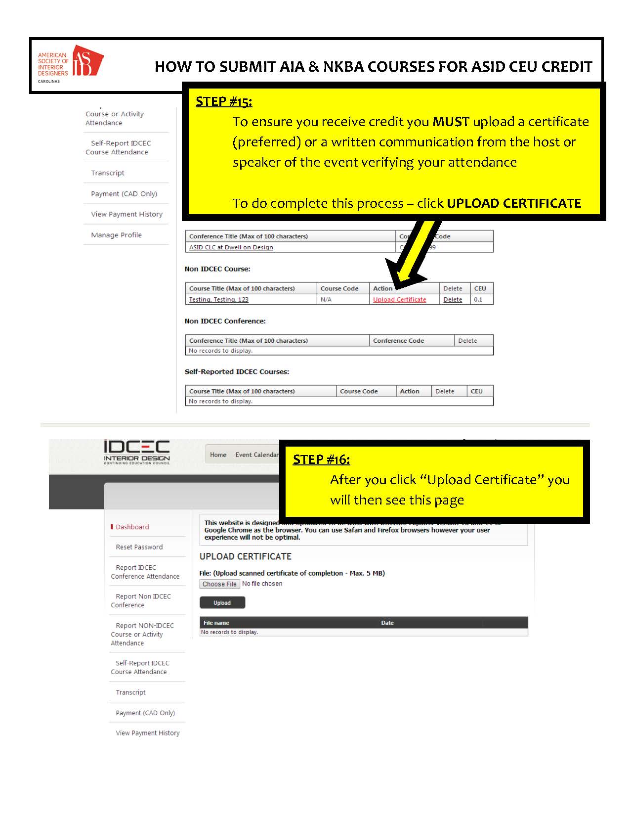 HOW TO SUBMIT AIA NKBA COURSES FOR ASID CEU CREDIT Page 08