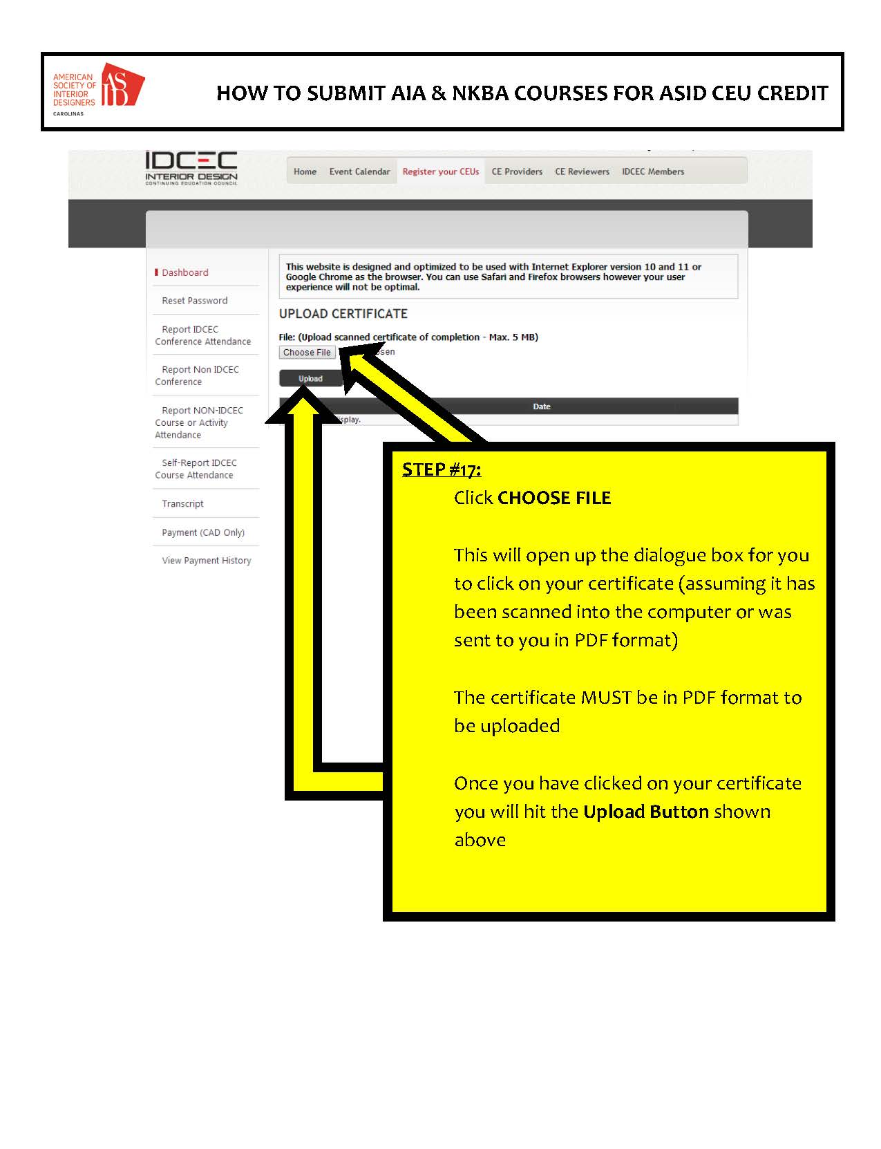 HOW TO SUBMIT AIA NKBA COURSES FOR ASID CEU CREDIT Page 09